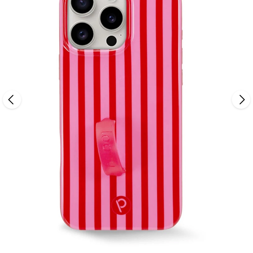 Loopy Red and Pink Striped Phone Case iPhone 14 Pro Max - Picture 4 of 5